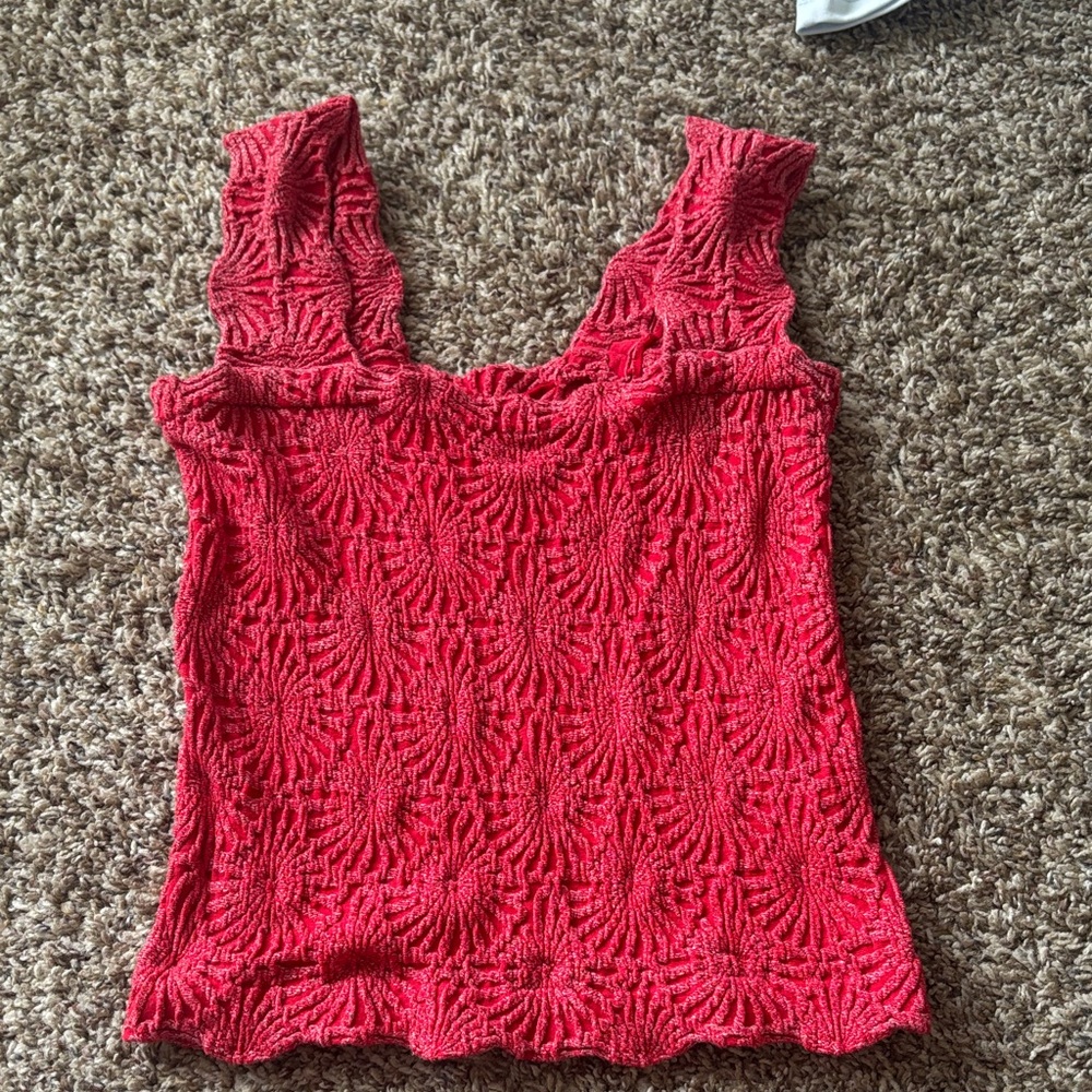 FP Movement by Free People Red Textured Tank Top